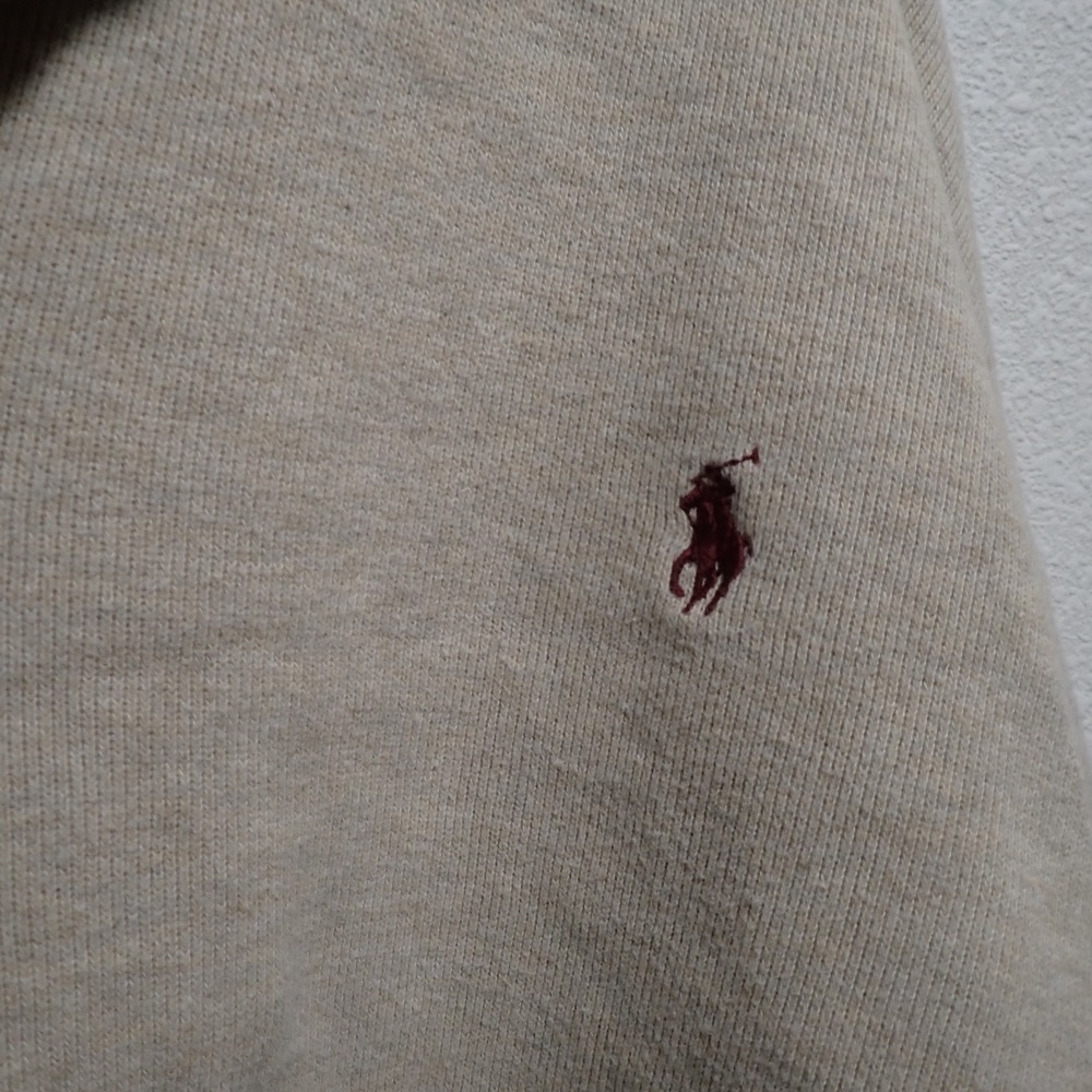 Polo Ralph Lauren Mens 3XLT Tan Beige Quarter Zip Pullover Pony Logo Sweater - Picture 3 of 4